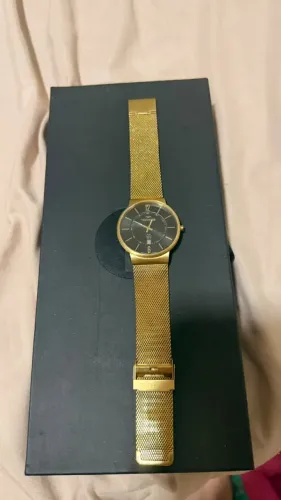 Relógio Technos Masculino Slim Dourado - 2025LUM/1X Relógio Technos Masculino Slim Dourado
