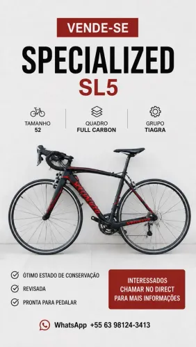 Bicicleta Speed Specialized SL5 - Full Carbon - Tam. 52