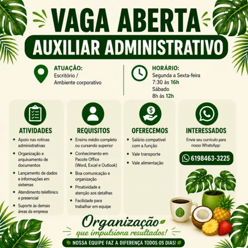Vaga auxiliar administrativo