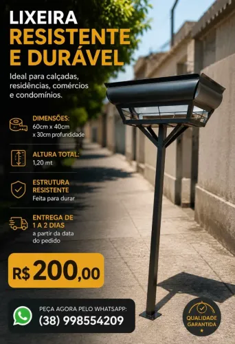Lixeira Resistente e Durável Serralheiro