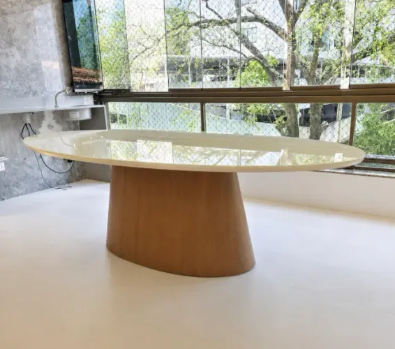 Mesa de Jantar Oval 2,20 x 1,00 - Direto da Fábrica | Frete Grátis em toda região.
