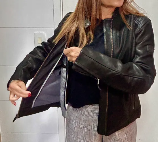 Jaqueta de couro Triumph feminina LDS ROXBURY