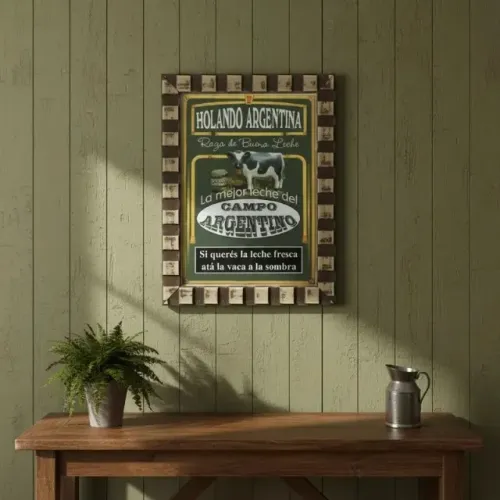Quadro decorativo - figura argentina - tema: gado holandês