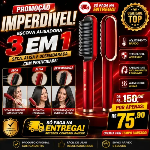 Escova Alisadora 3 em 1 ?