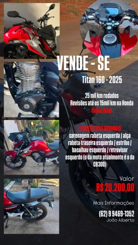 Vendo Honda CG Titan 160 2025 Completa