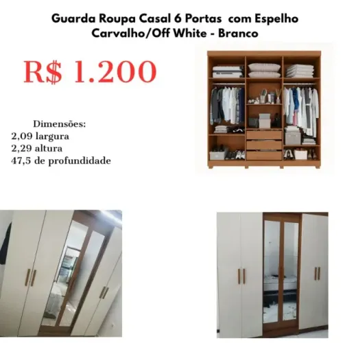 Vendo guarda-roupa casal 6 portas