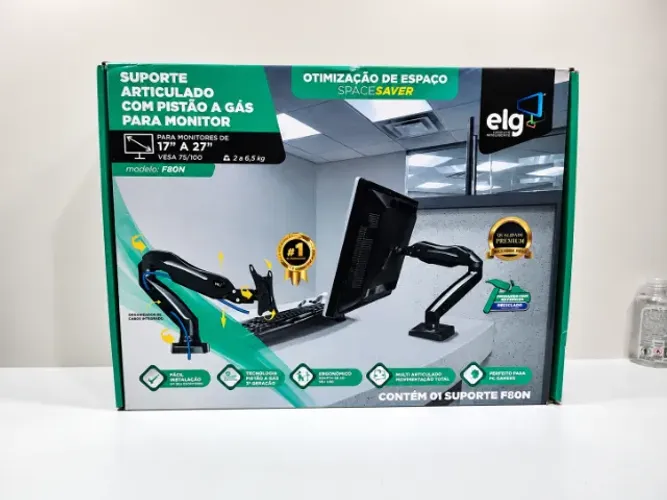 Suporte Articulado ELG para Monitor 17 a 35 Polegadas - Pistão a Gás