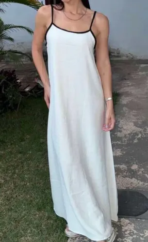 Vestido longo linho