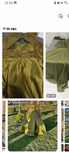 Vendo um vestido de festa ,usado uma noite cor verde oliva