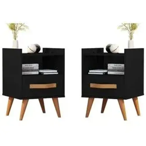 Mesa Cabeceira Par Retro 1 Gaveta - Oferta!!