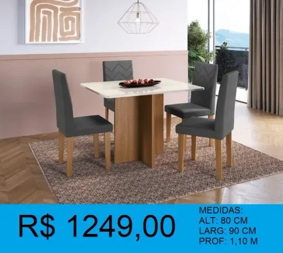 Mesa para cozinha com cadeiras