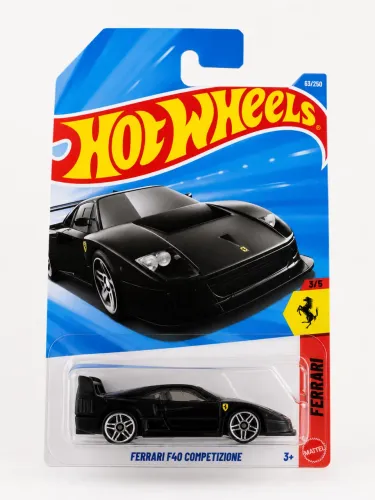 Carrinho Hot Wheels Ferrari F40 Competizione Preto Escala 1:64