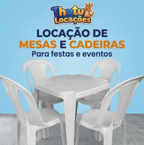 LOCAÇÃO CONJUNTO DE MESAS E CADEIRAS