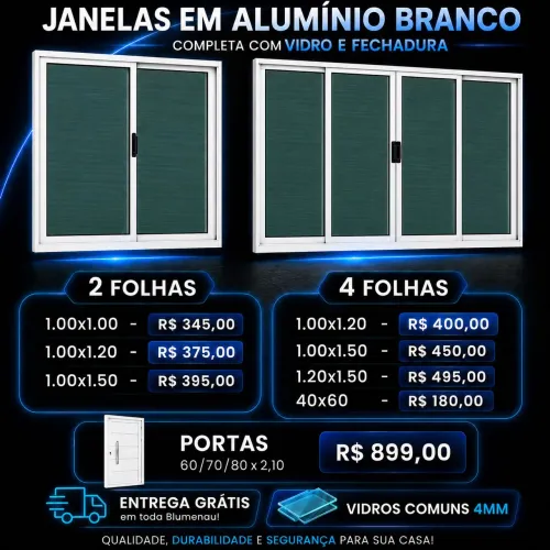 Janelas em alumínio branco