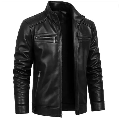 Jaqueta De Couro Masculino Slim Resistente Frio Inverno