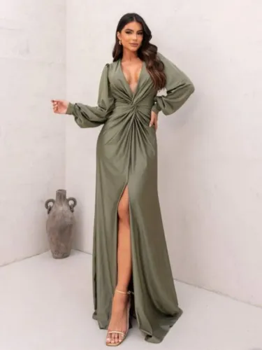 Vendo vestido de festa premium, verde oliva.