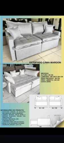 Sofá maroon 1.80m linho bege