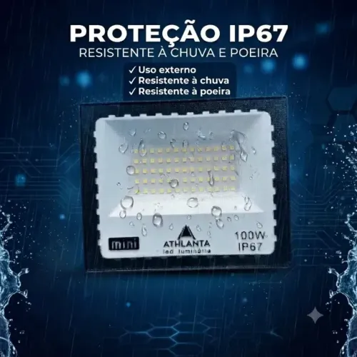 Refletor Led 100w Azul Ou Verde Ip67 Prova D'água Holofot ATHLANTA - Novo