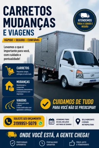 Carretos, mudança e viagens.