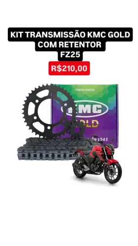 KIT TRANSMISSÃO COM RETENTOR KMC GOLD FZ25