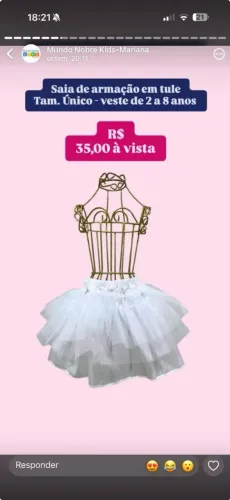 Saia de armação infantil!