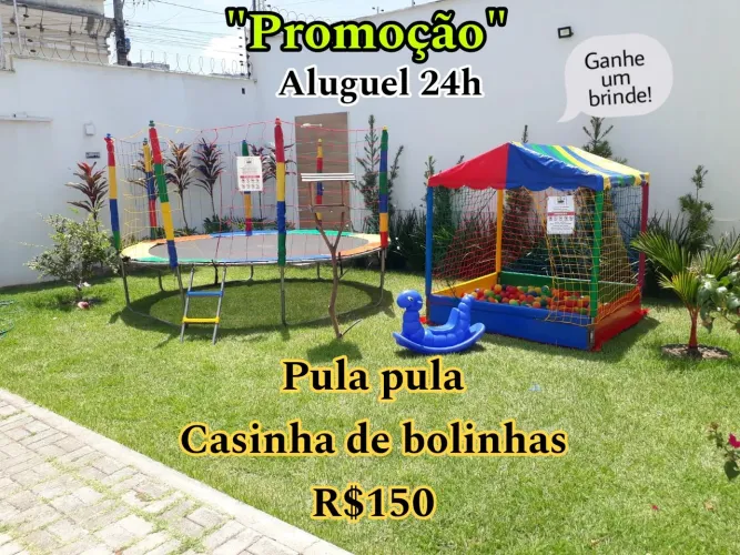 Aluguel pula pula e piscina bolinhas 24h $180