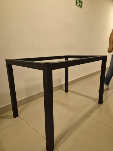 Base / Pé de Mesa Retangular em Alumínio Preto 110x75x75 cm