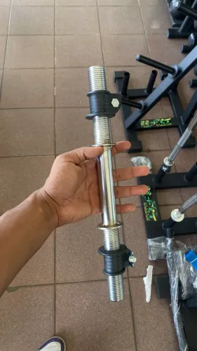 Barra c/ rosca 40cm maciça e cromada