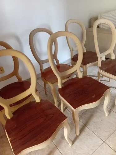 6 cadeiras medalhão