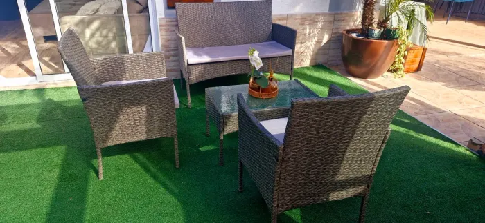 Conjunto poltronas fibra sintética