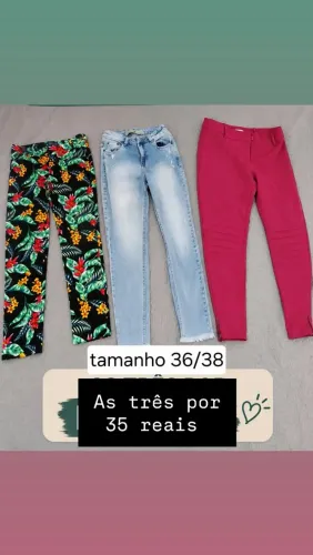 Lote feminino calças 36/38 75reais 