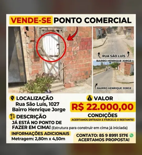 Vendo pequeno ponto comercial