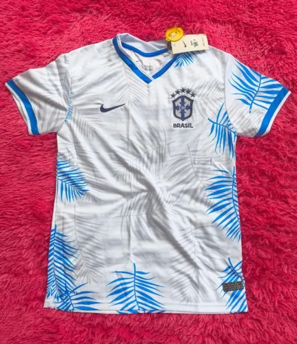 Camisa do Brasil Branca Palmeira Linha Premium Torcedor Masculino