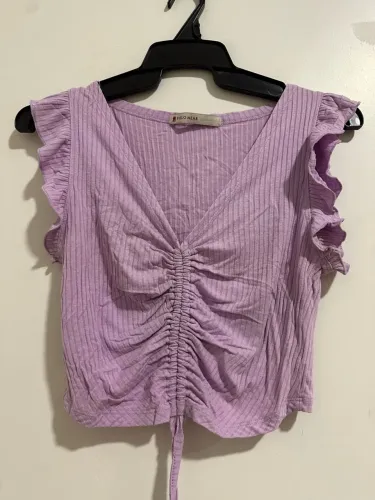 Mini blusa franzido - roxo claro