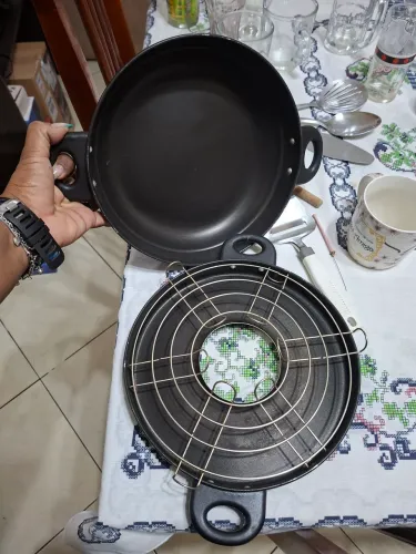 Panela grill churrasqueira preta