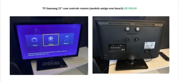 TV Samsung 23? com controle remoto 