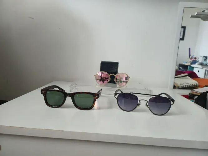 Lote 3 Óculos de Sol Premium (Estojos Inclusos) - Desapego
