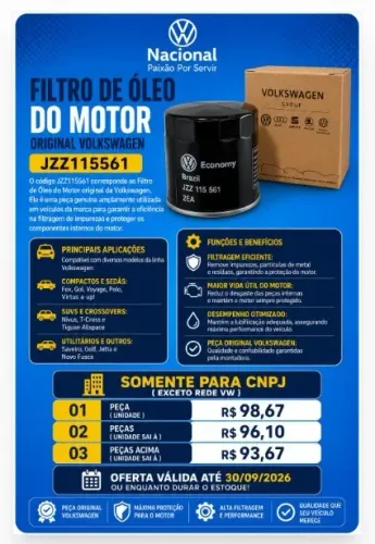 FILTRO DE OLEO DO MOTOR (JZZ115561)