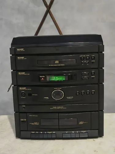 4 em 1 Sharp CMS-R260CDX CD Fita Vinil Rádio