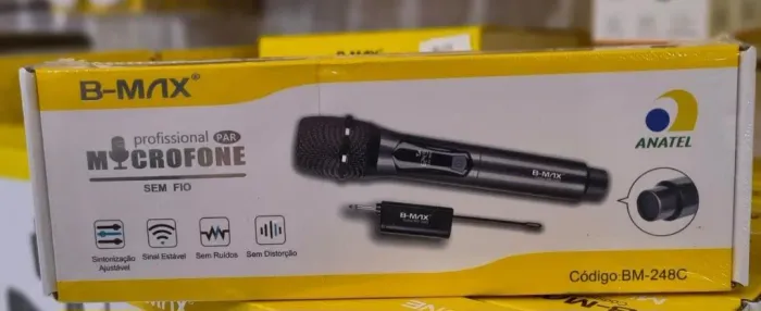 Microfone profissional sem fio recarregável