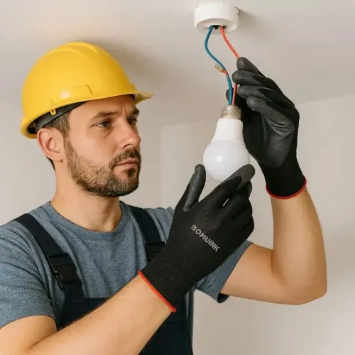 luva multitato epi segurança proteção pu preto serviços bom-7105