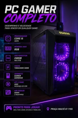 PC Gamer Intel Core i5 + SSD + HD 2TB | Pronto para Jogar e Trabalhar