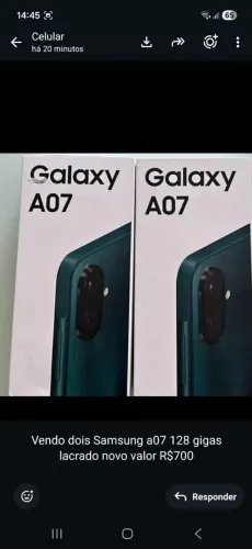 Samsung a07 lacrado 128 gigas