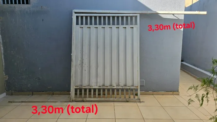 Portão de Correr Ferro 1,70x2,30m (Ideal Moto/Corredor) c/ Trilhos