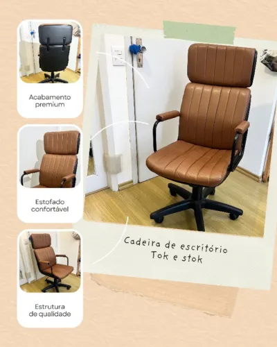 Cadeira de escritório Tok e Stok giratótia com regulagem de altura