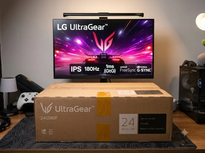 Monitor Gamer LG UltraGear 24GS60F 24" 180Hz 1ms IPS HDR (Na Caixa)