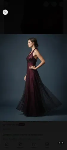 Vestido Vinho com Tule