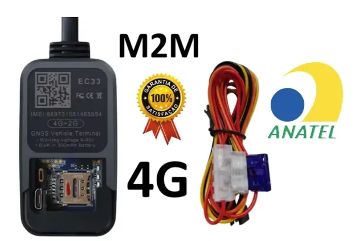 Rastreador GPS carro e moto, chip m2m 