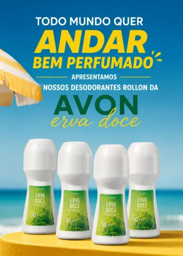 Desodorante Roll-on D Avon de erva doce, 48Ml