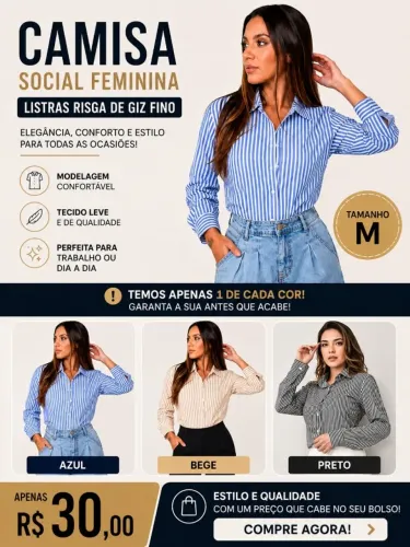 CAMISA SOCIAL FEMININA